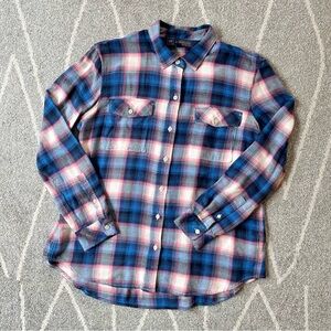 GAP + Pendleton Collab Pink and Blue Flannel Shirt